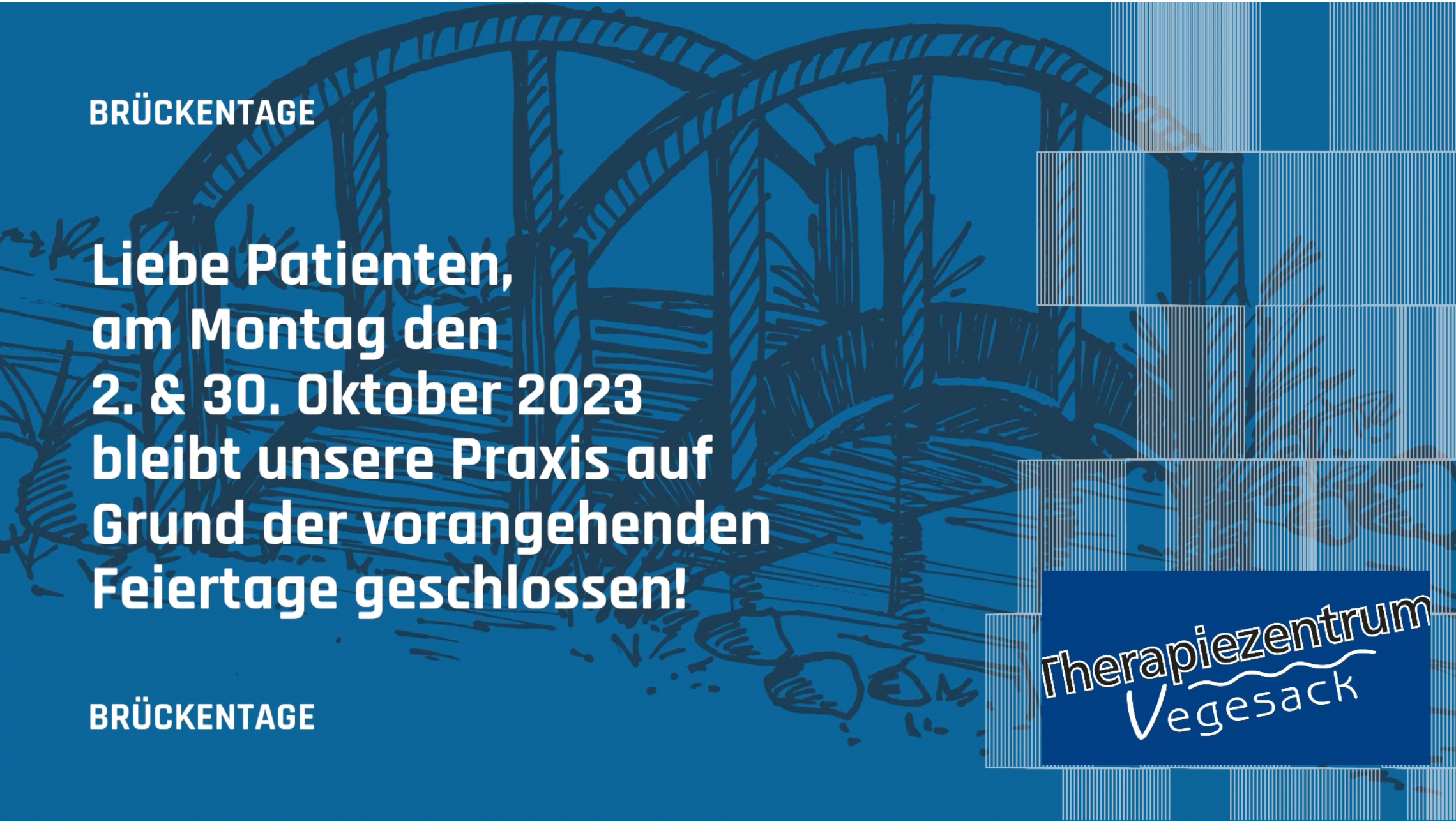 Brückentage am 2. & 30. Oktober 2023